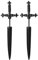 JewelryWe Schwert Ohrringe Herren Ohrstecker: Schwarz Edelstahl Gothic Punk Langes Schwert Ohrstecker Kreuz Dolch Schraube Ohrring Helix Tragus Ohr Piercings für Männer Junge