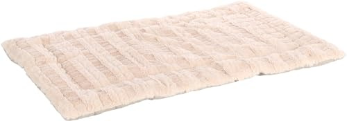 Flamingo Hundekissen Verona Rechteck Beige - 85,5x51x2cm, Weicher Plüsch, Waschbar, Abnehmbarer Bezug, Rutschfester Boden