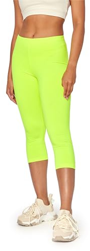Bellivalini Neon Leggings Damen 3/4, Gym Damen Leggings, Knallige Hosen ideal als Festival Outfit oder Teil von einem 80er Jahre Outfit BLV50-300