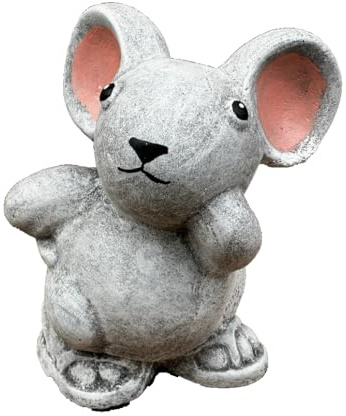 stoneandstyle Steinfigur Maus Stella frostfest massiver Steinguss