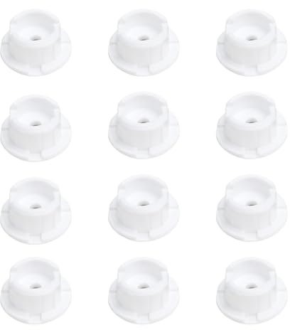 OTOTEC 12 Stück Jalousien Verriegelungsknopfstecker aus Weißem Band für die Untere Schiene Kunststoff Kordelabdeckung Knopf Jalousienzubehör für die Untere Schiene von Horizontalen Jalousien