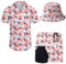 GIRPOL 2-teiliges Hawaii-Hemd und Shorts mit Hut, USA-Flagge, XX-Large