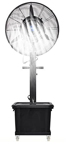 Preferspace Pedestal Misting Fan, Industrial Oscillating Standing Fan with Mist, Cooling Fan with 3 Speed Setting and 9 Gallon Tank, Heavy Duty Outdoor Fan Misters