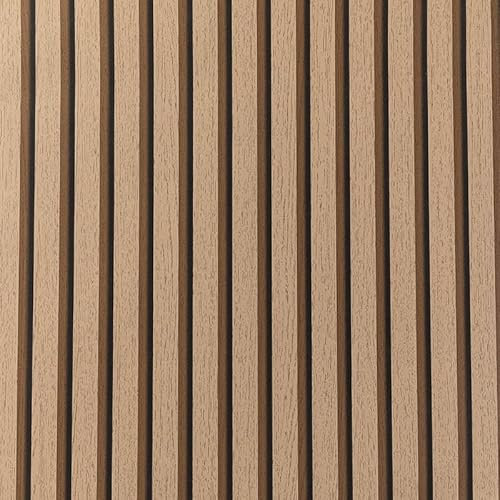 Anttyscar Light Oak Wood Slats Wallpaper Natural Wooden Slats Panelled Wallpaper 9.5 * 0.53M Roll Wooden Slat Wallpaper Wood Effect Modern Realism Contemporary Feature Wall