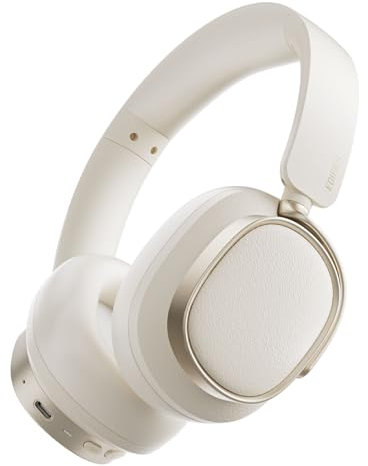 Edifier ES850NB Cuffie Over Ear Wireless, 45dB ANC, Audio Hi-Res, LDAC, 92h Autonomia, Bluetooth 5.4 e Multipoint, Riduzione del Rumore nelle Chiamate con IA (Avorio)