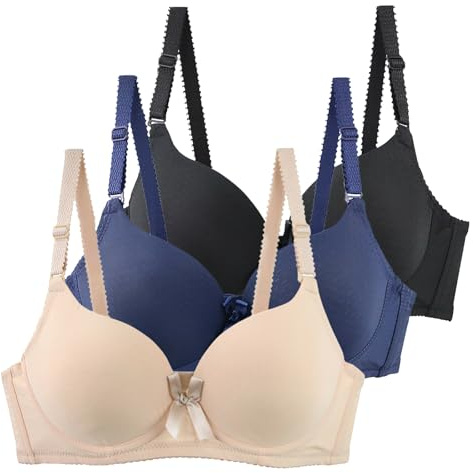 XCXC 3er-Pack Damen BHS mit Bügel Frauen Große Größen Push-Up Leicht Perfekte Passform Klassische-BH mit Verstellbaren Trägern, Anti-Sagging BH Set für Alltag und Freizeit