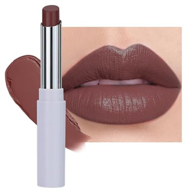 Braun Lip Tint Lipstick mit Matt Stain Finish, Feuchtigkeits Lippenstift | Seidig-Weicher Lip Balm, Ohne Klebrigkeit, Langlebige Wasserfest, Hochpigmentiert Vegan Lipgloss Makeup für Trockene Lippen