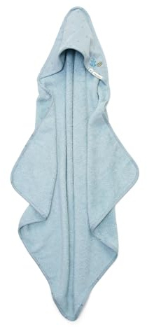 Little Dutch Kapuzenhandtuch Baby Handtuch mit Kapuze Frottee (75x75 cm) Denim Blue blau - Pure