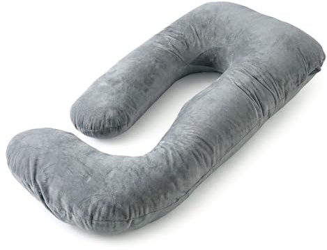 COSYLAND XXL Schwangerschaftskissen U-Form, Seitenschläferkissen & Stillkissen, Ganzkörperkissen, 100% Baumwolle-Bezug, zur Rückenentlastung, 155x60cm