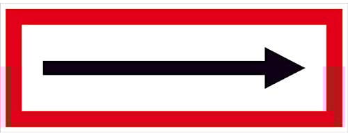 Betriebsausstattung24 Hinweisschild -> (Richtungspfeil) - Aluminium, geprägt - 59,4 x 21,0 cm - DIN 4066 (D2) - Feuerwehr