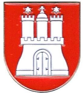 FahnenMax® Pin Anstecker Hamburg Wappen