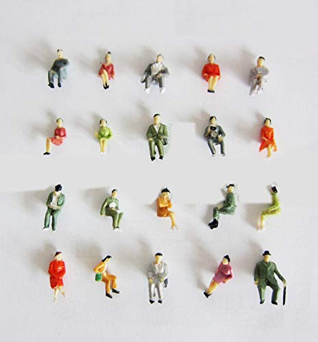 25 x Spur H0 Reisende Sitzende Figuren für Wagen Modelleisenbahn 1:87, fein bemalt!!!