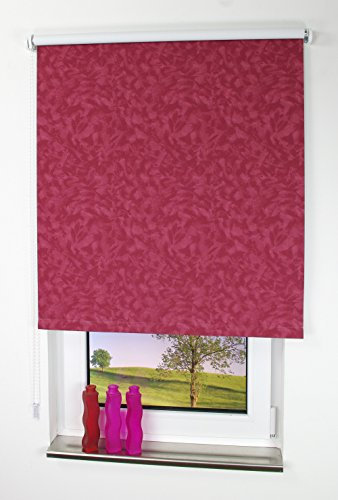Liedeco® Rollo, Fenster Rollo, Kettenzug-Rollo / 102 x 180 cm (Breite x Höhe), Bordeaux Dekor Wolken/Stoff mit Dekor, Verdunkelnd, Blickdicht/viele Farben, Größen/Variable Montage möglich