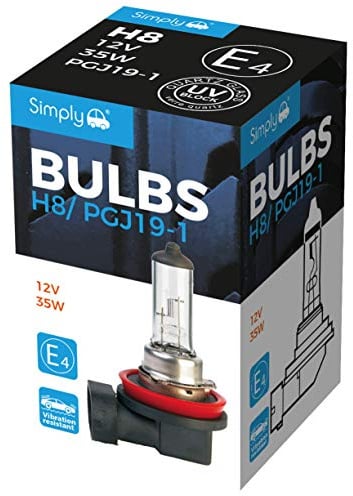 Simply S708 H8 Auto Scheinwerferlampe 12V 35W Entspricht ECE R-37 Sockel PGJ19-1 Geeignet für alle Scheinwerfer Maximale Sichtbarkeit Weiß