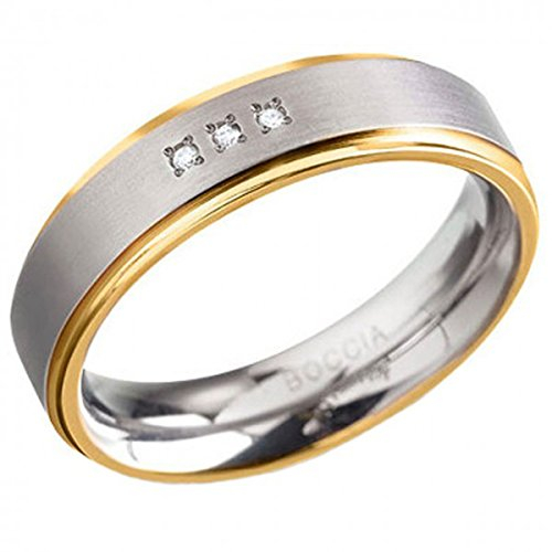 Boccia Damen-Ring Titan Diamant (0.03 ct) weiß Brillantschliff Gr. 56 (17.8) - 0134-0456