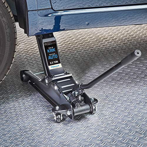 Datona Flacher Rangierwagenheber 2,5 Tonnen, 9–38 cm Hubbereich, kompakter Wagenheber für tiefergelegte Autos mit Gummiauflage