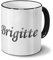printplanet Tasse mit Namen Brigitte - Motiv Chrom-Schriftzug - Namenstasse, Kaffeebecher, Mug, Becher, Kaffeetasse - Farbe Schwarz