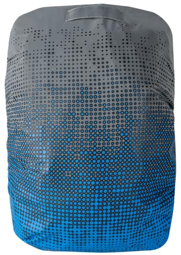 WALSER 44556 Bagcover reflektierend, Rucksackhülle, Rucksacküberzug silber-blau reflektierend