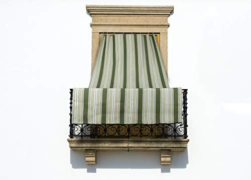 CapitanCasa Tenda da Sole Ombregginate per Esterno Casa Disegno Riga Fine 145x350 Verde