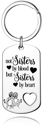 est Friend Schlüsselanhänger, BFF Schlüsselanhänger, Not Sisters by Blood But Sisters by Heart Schlüsselanhänger für