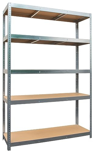 G-Rack Garage Shelving Unit: 180cm x 90cm x 60cm | Single bay, Galvanised 5 Tier Unit | 175kg Load Weight Per Tier (875kg Per Unit) | Home, Office, Garage or Business Use | 5 Year Warranty