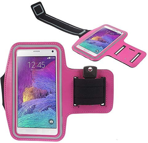 DFV mobile - Neoprene Arm Cover Armband Sport Running Bike Walking Cycling Gym for Geotel Amigo - Pink