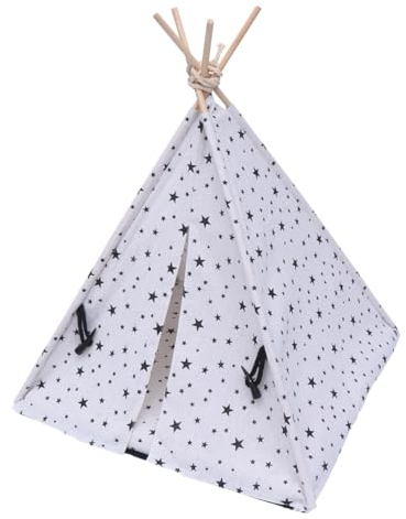 UKCOCO Haustierhaus Haustierbett Tipi Hund Pet Tipi- Hund Zelte Tragbare Hund Tipi Katze Bett mit Hund Bett Pet für Hunde & Katzen 43X43x53cm Hund Tipi Mit Tragbares Atmungsaktives