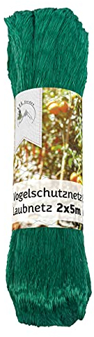 TTL Garden 2 x 5 m Vogelschutznetz Laubnetz grün - feinmaschig 20x20mm besonders reißfest Teichnetz Gartennetz Laubschutznetz Obstbaumnetz für Vogelabwehr Beetschutz, engmaschig