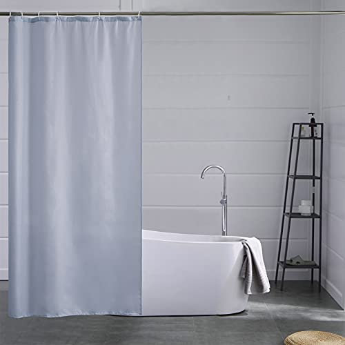 Furlinic, Tenda da doccia stretta per doccia ad angolo e vasca da bagno piccola, in tessuto di poliestere antimuffa, impermeabile e lavabile, di colore blu, con 6 anelli, 85 x 180 cm