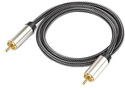 Anwangda Cable coaxial de audio digital, cable coaxial HiFi 5.1 SPDIF RCA a RCA macho a macho, para SPDIF/audio digital y cable de video compuesto (tamaño: 1 m)