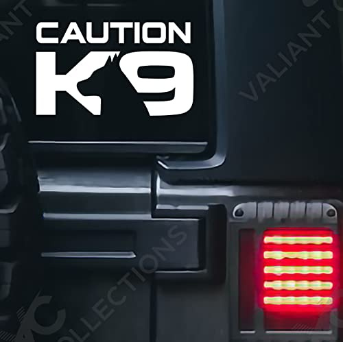 VC-402 Autoaufkleber mit Aufschrift ''Caution K9'', für Autos, LKWs, Wände, Fenster, Laptops, schwarz, 17,8 x 10,2 cm