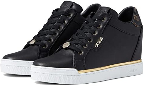 GUESS Damen Faster Sneaker, Schwarz, 39 EU