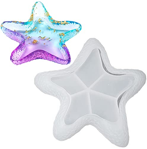 DHER Molde De Almacenamiento De Plato De Estrella De Mar, Molde De Silicona Para Posavasos Irregular Molde De Concha De Bricolaje Molde De Silicona Para Manualidades Decorativas De Bricolaje
