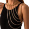 Prosy Brustkette, einfach, Brustkette, BH, Bikini-Kette, Körperkette, Sommer, Strand, Nachtclub, Schmuck, verstellbar für Frauen und Mädchen (Gold)
