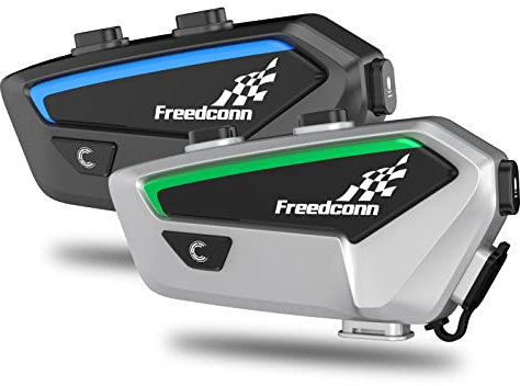 FreedConn Motorcycle Bluetooth Intercom Headset FX 2-10 Riders Up to 4800Feet Motorcycle Noise Cancellation Music Share Helmet Bluetooth Intercom for ATV/Dirt Bike with IP67/GPS/FM 2Pack