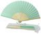 FANSOF.FANS Fabric Handheld Folding Hand Fan With a Tassel Grade A Bamboo Ribs for Women Girls Summer Party Event Favour Birthday Wedding Souvenir Gift (Light Turquoise)