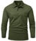 Rdruko Polo Shirt Long Sleeve Men Breathable Golf Top Smart Casual Wicking Quick Dry Polyester Work T Shirts with Pocket Army Green XL