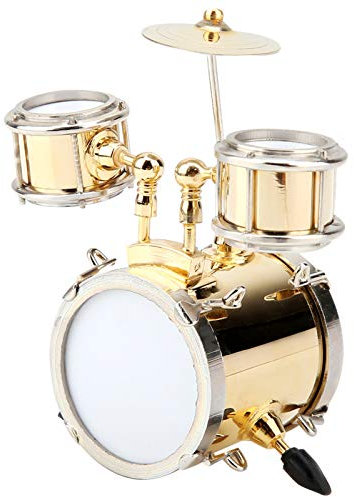 Miniature Drum Set, Mini Drum Miniature Musical Instrument Mini Musical Instrument for Desktop Birthday Cake Topper, Christmas Ornament