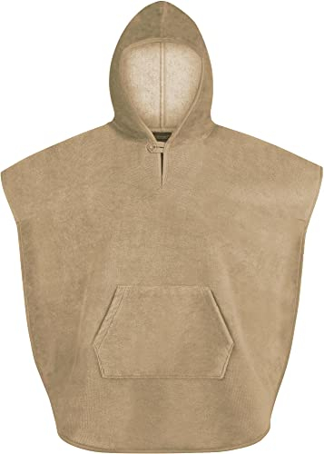 normani Kinder Badeponcho - Badehandtuch für Kleinkinder aus Baumwolle mit Kapuze - Badetuch Bademantel Farbe Beige Größe 70 cm x 75 cm