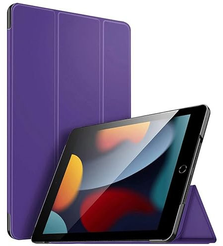 For Apple iPad 10.2 inch 9th/ 8th/ 7th Generation, Smart Magnetic Stand Case, Leather Cover with Magnetic Closure, Anti-Scratch and Lightweight Case (2021/2020/2019) (Purple)