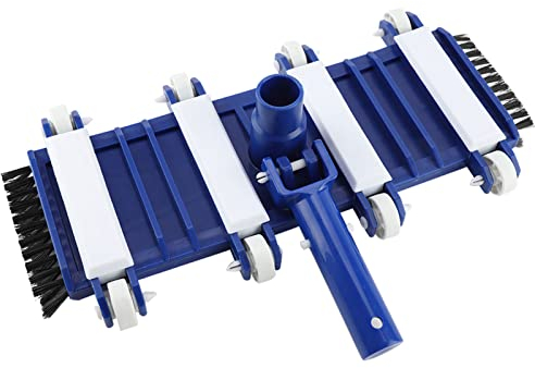 Cabezal de vacío para piscina de alta resistencia, cepillo de limpieza para estanque de peces y piscinas con ruedas giratorias para limpieza de piscinas de hormigón o yeso, aspiradora Manual para pisc