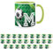 Purely Home Football Alphabet Letter M Mug - Light Green Coffee Tea Present Personalised Football Initial Gift