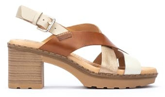 Pikolinos Absatzsandalen in Leder CANARIAS für Frauen Farbe Blanco