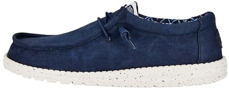 HEYDUDE Wally Canvas - Zapatos Estilo Mocasín para Hombre, Navy, 40