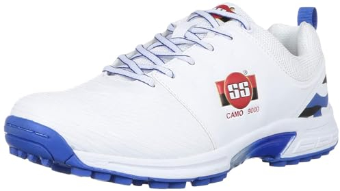 SS Camo 9000, Cricket Shoe Hombre, Blanco Y Azul, 45 EU