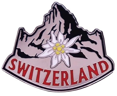 Schweiz Schweizer Alpen Edelweiss Bergblume 3,0 cm Revers Emaille Pin Anstecker 3,0 cm breit Emaille