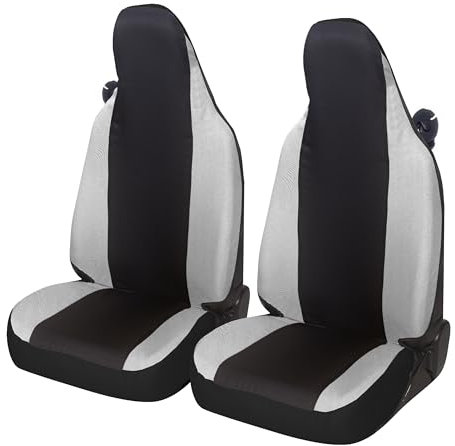 Auto Accessori Lupex Coprisedili auto compatibili con Smart fortwo, 450 451 e 453, 1 2 3 Serie, Tessuto Policotone (Nero - Grigio Chiaro)
