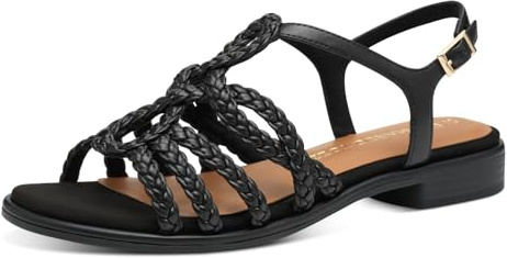 Marco Tozzi Damen Sandale weiches Feel Me Fußbett Vegan weiches Innenfutter Modern