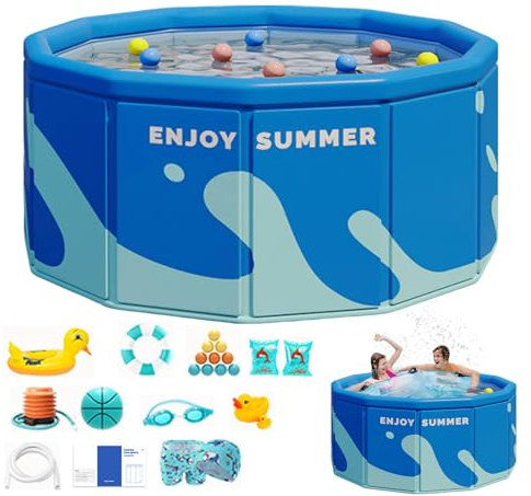 Piscina all'aperto, piscina pieghevole per bambini - Piscina portatile per vasca da bagno per famiglie,Piscina portatile per esterni, interni, cortile, giardino, balcone, spiaggia