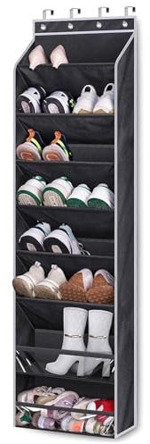 aichilra Scarpiera da appendere a 8 ripiani, da appendere alla porta, con grandi tasche profonde, adatta a 20 paia di scarpe, multifunzione, per armadio, porta stretta, armadio, lavanderia